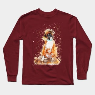 Boxer Dog Painting Art Long Sleeve T-Shirt